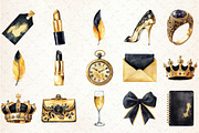 Black & Gold Luxury Clipart, an Illustration by Rose Art (Thumbnail 2 of 7)