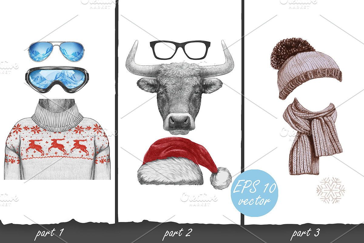 Bull / Wintertime, an Animal Illustration by Victoria_Novak (Photo 4 of 4)