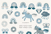 Rainbow Unicorn Vector Bundle, a Decorative Illustration by Olga Begak Art & Design (Thumbnail 12 of 17)