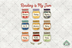 Reading is My Jam Bookish Sticker, an Illustration by Craft Nest