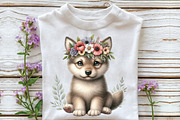 Watercolor Cute Baby Wolf Clipart, an Illustration by CraftArtStudio (Thumbnail 3 of 6)