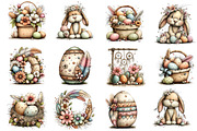 Boho Easter Watercolor Clipart, an Illustration by Dream Creation (Thumbnail 2 of 5)