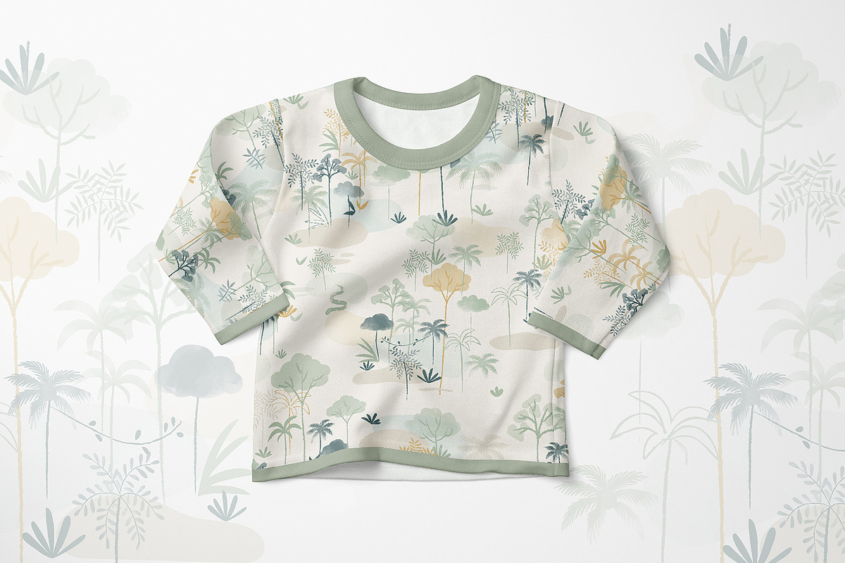 Soft Tropical Trees Seamless Pattern, a Pattern Graphic by StudioGlouna (Photo 4 of 5)