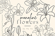 Monoline Flowers Bundle, an Object Graphic by Hell Yeah Designs (Thumbnail 1 of 12)