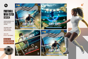 03 Football Win Flyer Bundle, a Graphic by Shajib Shikder