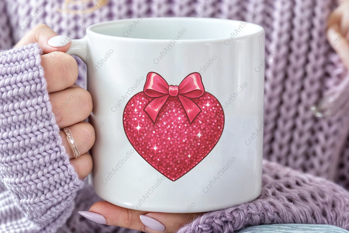 Personalized Valentine Glitter Heart, an Illustration by CraftArtStudio (Photo 2 of 4)