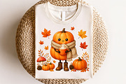 Cute Cozy Fall Pumpkin PNG, a Seasonal Illustration by CraftArtStudio (Thumbnail 4 of 4)