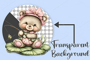 Whimsical Bear Fishing Summer Clipar, a Seasonal Illustration by Canvas Craft (Thumbnail 2 of 7)