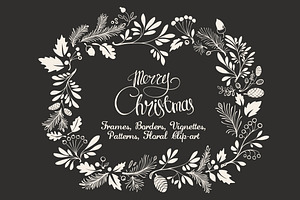 Christmas Hand-drawn Floral Decor