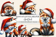 SANTA CHRISTMAS FOX CLIPART PACK, an Animal Illustration by Daring Digies (Thumbnail 1 of 4)