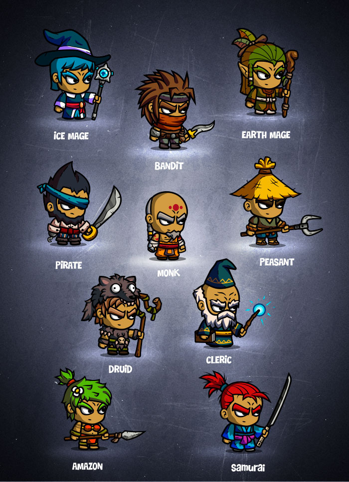 RPG Cartoon Characters - 2d game art, an Illustration by EatCreatures