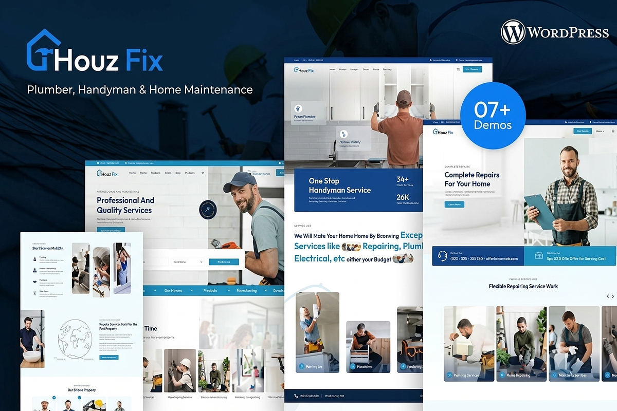 HouzFix - Handyman Services WP Theme, a WordPress Template by ThemesRain (Photo 1 of 3)