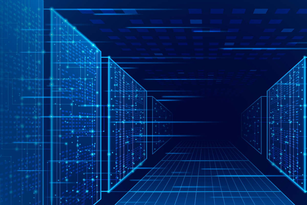 Blue data center abstract vector, an Object Illustration by art PVP - market (Photo 3 of 3)