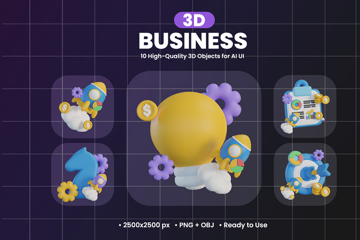 Business 3D Icon Design, an Object Graphic by Artnivora.Std (Photo 1 of 4)