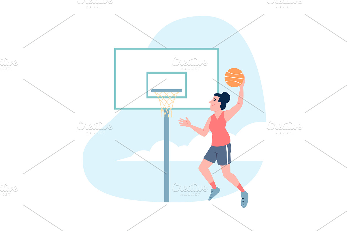 Girl basketball player. Female in, a Sport Illustration by LadadikArt
