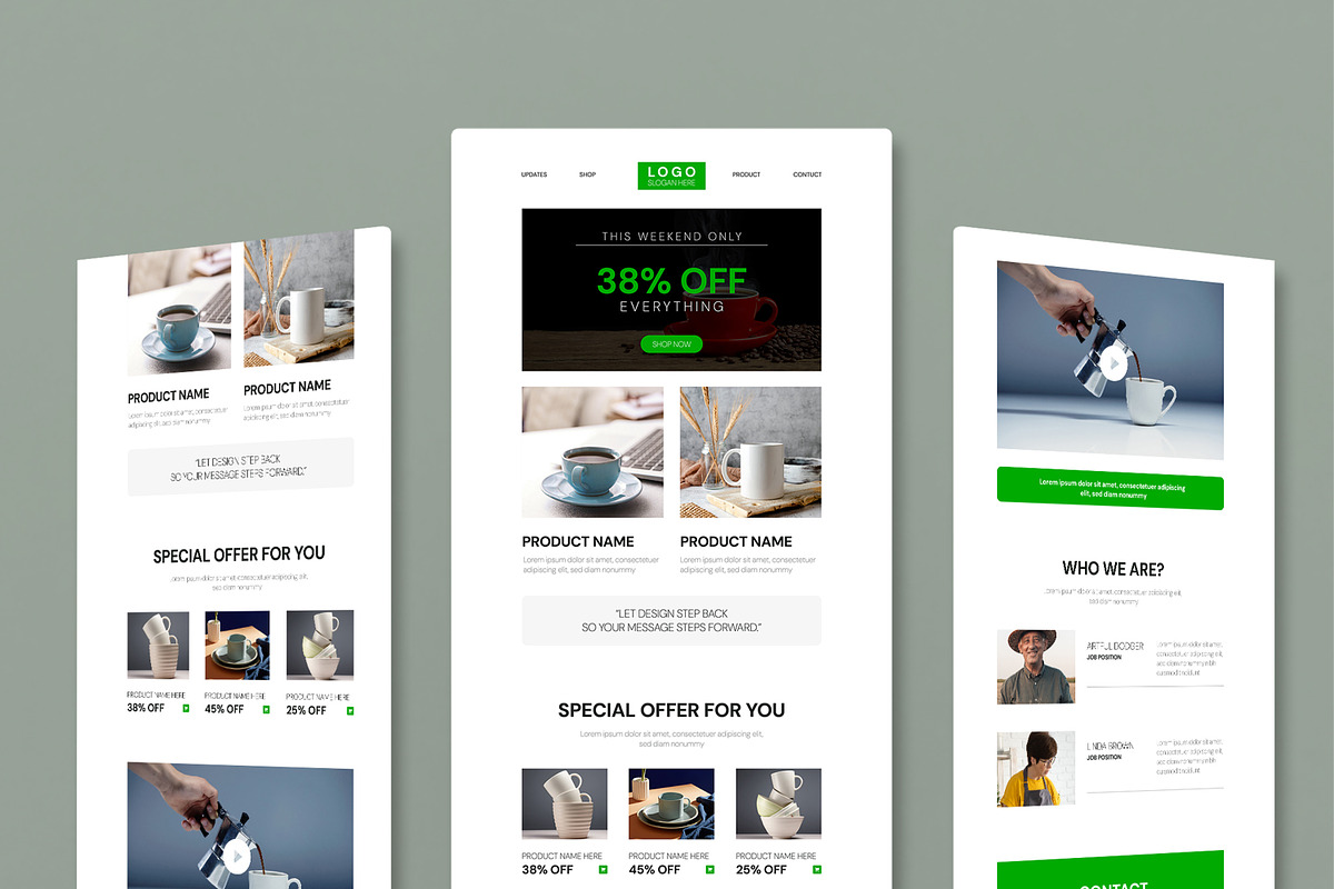 Modern Promotional Email Newsletter, an UI Kit Template by MightyDesign (Photo 1 of 9)