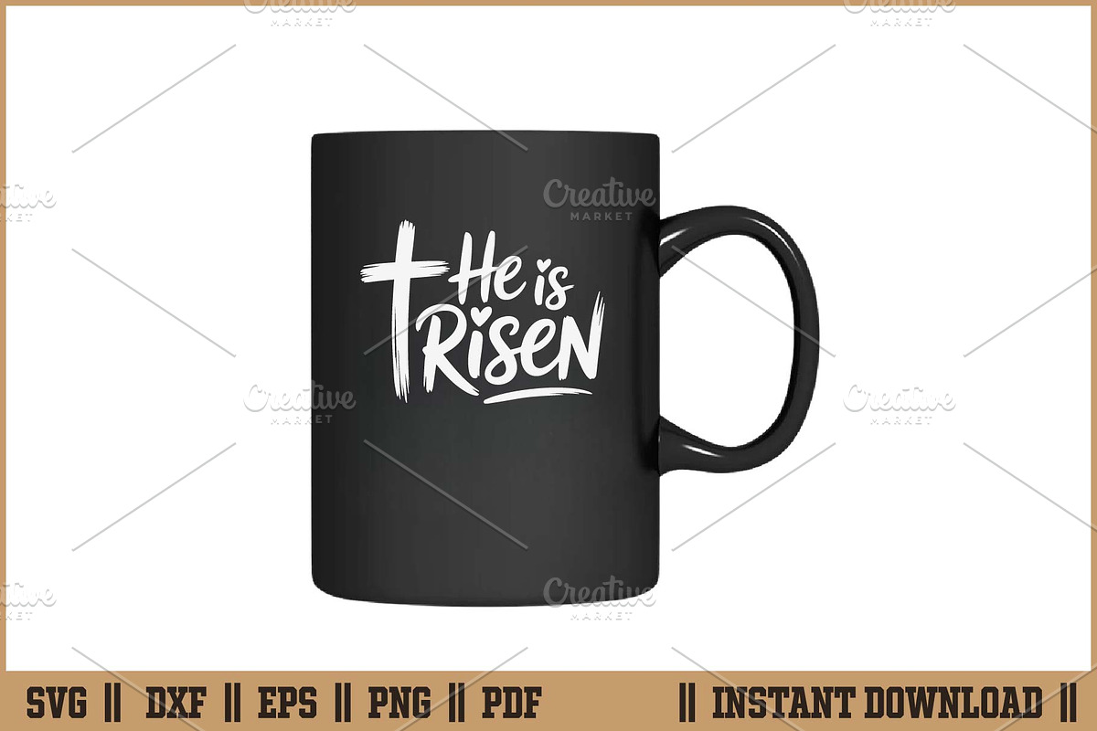 He is Risen Easter & Christian SVG, a Seasonal Illustration by Handy Arts Studio (Photo 3 of 3)
