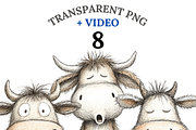 8 Cute Cow Clipart, an Animal Illustration by Pati Charm Studio (Thumbnail 1 of 8)