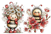 Whimsical Easter Bee Clipart, an Illustration by Designworld (Thumbnail 2 of 6)