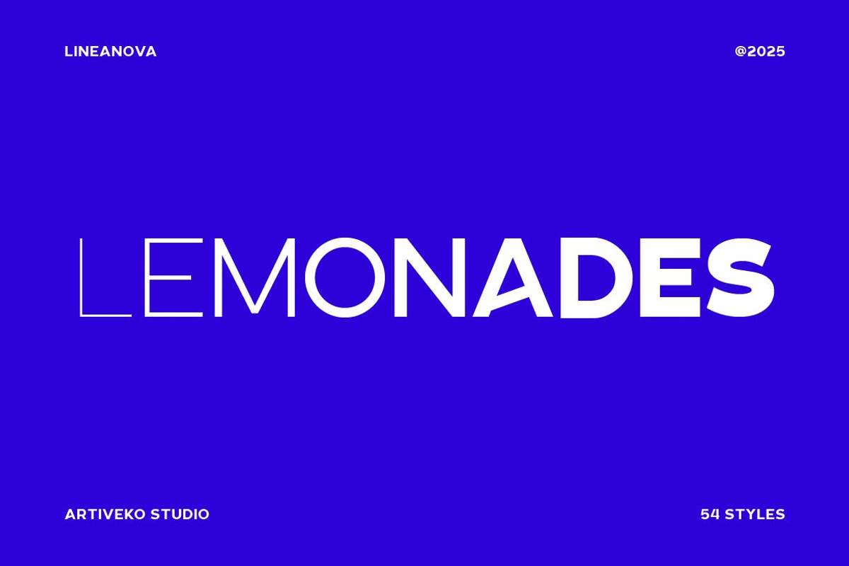Linea Nova Sans Serif Family, a Sans Serif Font by Artiveko (Photo 4 of 9)