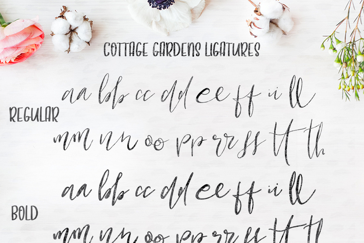 Cottage Gardens Script Font Duo preview 6