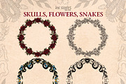 Skulls, Flowers and Snakes | Vintage, a Decorative Illustration by Ink Stories (Thumbnail 10 of 12)