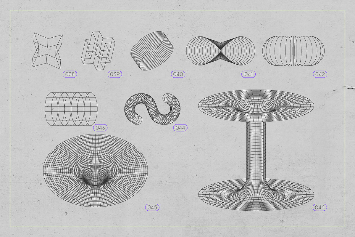 3D Wireframe Shapes | set 1, an Object Graphic by MaximGertsen (Photo 4 of 7)