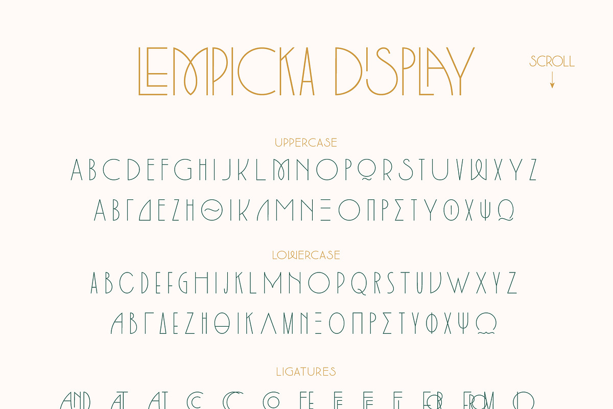Lempicka Font Duo & Vector Ornaments, a Font by Molly Suber Thorpe (Photo 9 of 11)