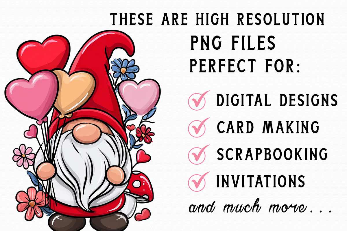 Valentine Gnome Clipart, an Illustration by Libby Wishes (Photo 7 of 7)