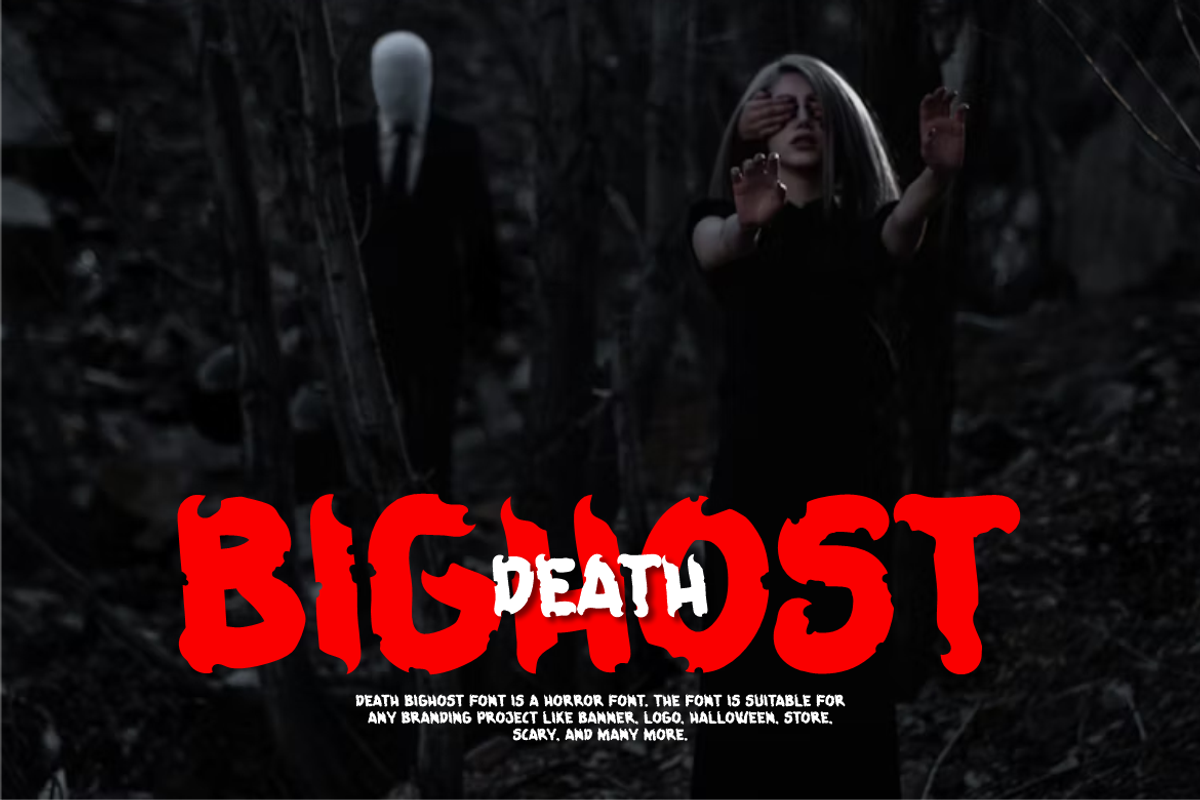 Death Bighost - Horror Font, a Blackletter Font by QR Design Studio (Photo 4 of 9)