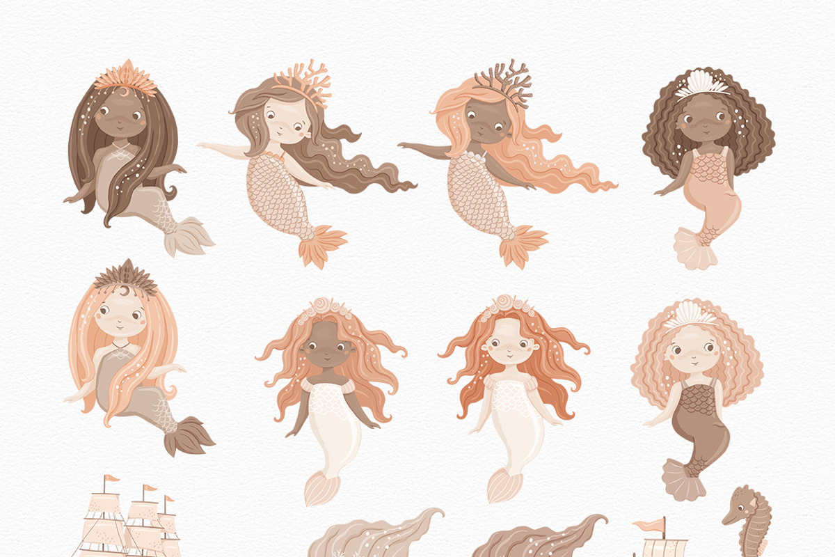 Tiny mermaids - baby collection, an Animal Illustration by polikarpovaart (Photo 10 of 11)