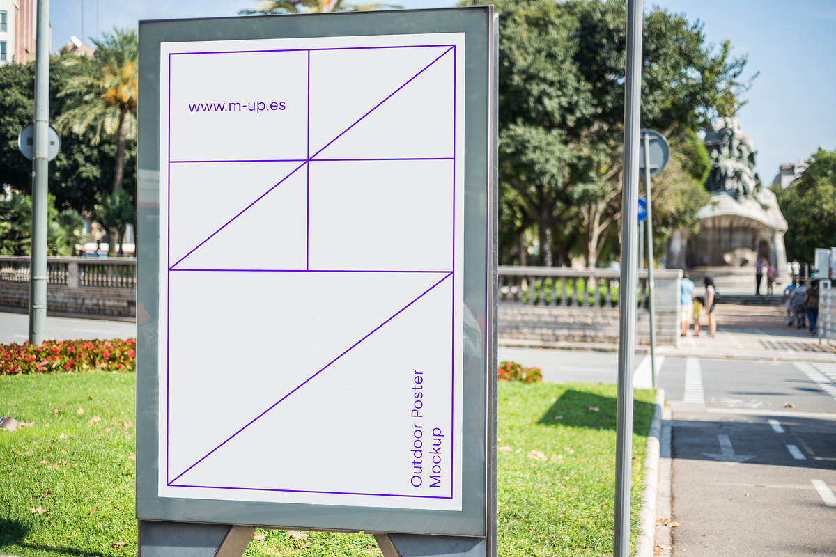 Barcelona City Single Poster Mockup, an Advertising Mockup by M-up