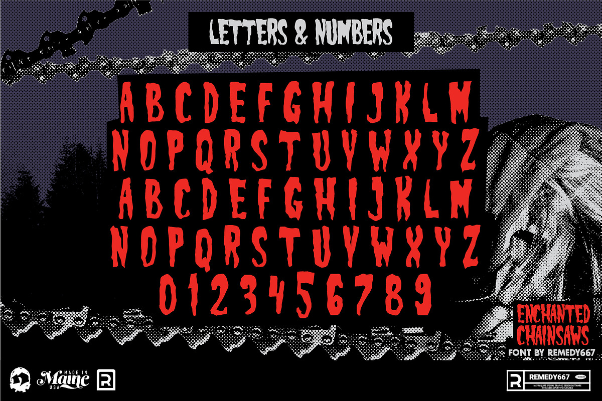 Enchanted Chainsaws - Horror Font, a Font by Remedy667 (Photo 6 of 7)