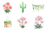 Watercolor Succulent Clipart, an Illustration by CreationArt (Thumbnail 2 of 5)