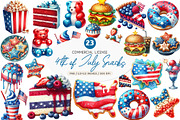 Watercolor 4th of July Snacks PNG, an Illustration by SinaCreation (Thumbnail 1 of 5)
