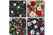 Seamless Christmas Floral Digital, a Texture Illustration by DreamPrint404 (Thumbnail 4 of 4)