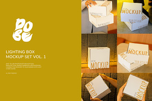 Lighting Box Mockup Set Vol. 1, a Packaging Mockup by DOBE Studio