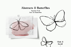 Abstract Butterflies Watercolor Set