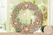 Floral Wreath Laser Cut SVG, an Object Graphic by Rose Art (Thumbnail 1 of 3)