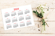 Calendar 2024 template, a Stationery Template by Contes_de_fée (Thumbnail 3 of 7)