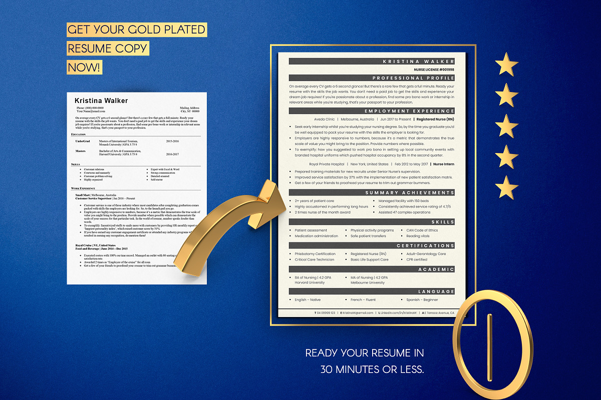 RN Registered Nurse, Nurse CV Pages, a Resume Template by Career Canvas (Photo 10 of 11)