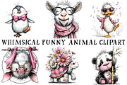 Whimsical Funny Animal Clipart, an Illustration by OK Design (Thumbnail 2 of 6)