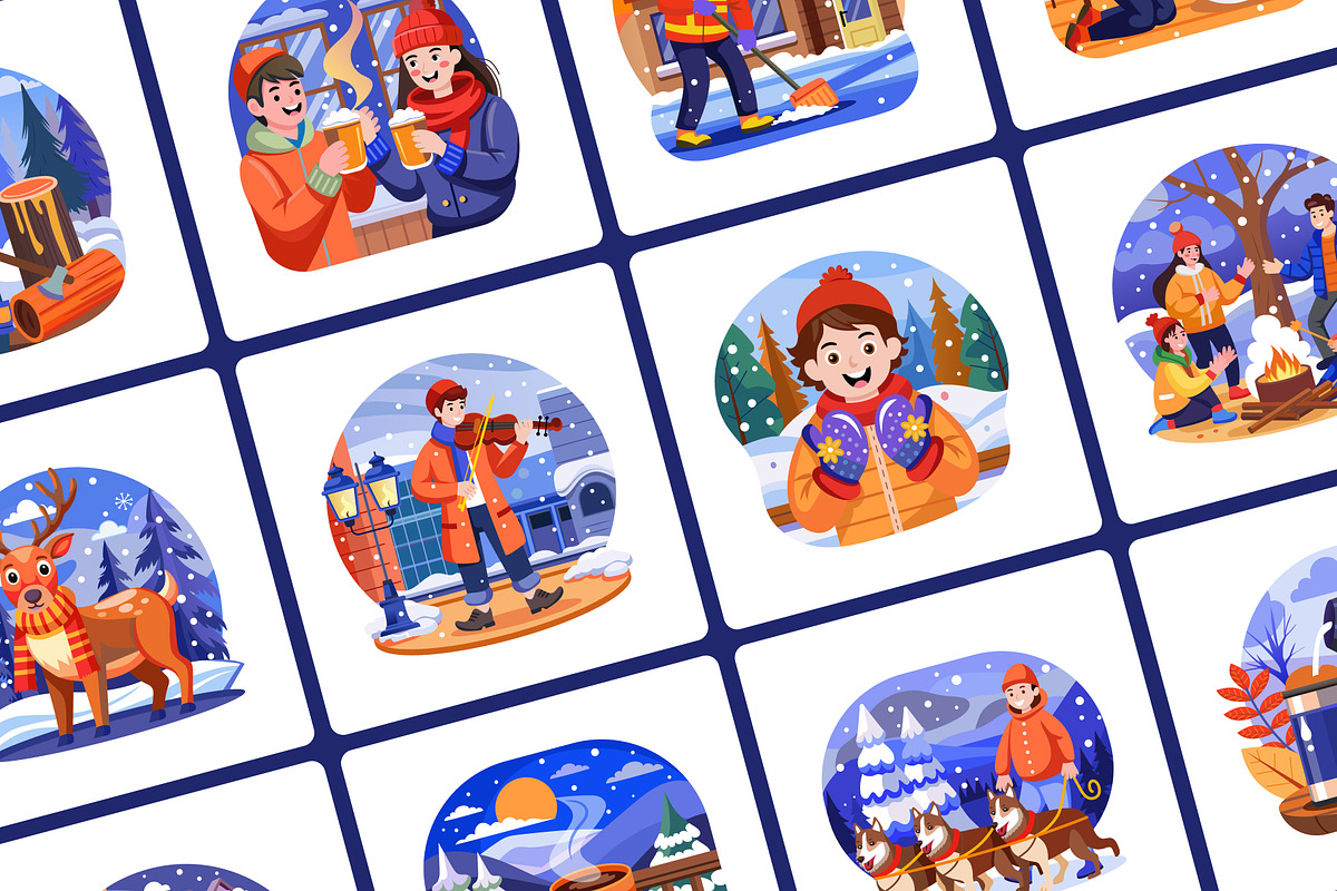 Animated Cute Winter Scene