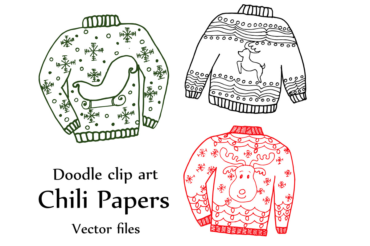 Ugly Sweater ClipArt and ABR brushes, a Graphic by chilipapers (Photo 3 of 3)