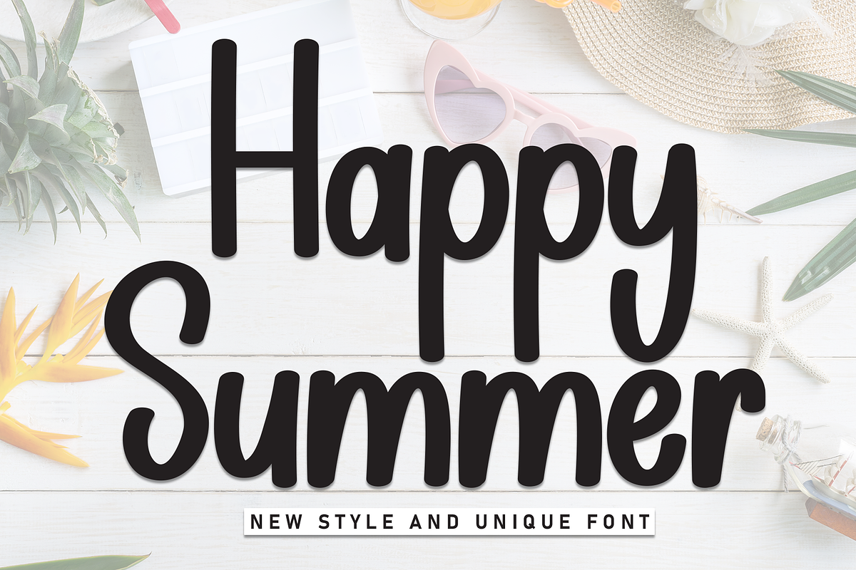 Happy Summer | Script Font, a Script Font by Scratchones (Photo 1 of 8)