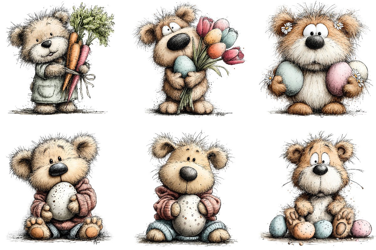 Whimsical Easter Teddy Bear Clipart, an Illustration by Sublimation Artist (Photo 7 of 7)