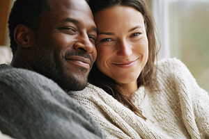 Happy interracial couple relaxing, a Person Photo by MistyDay