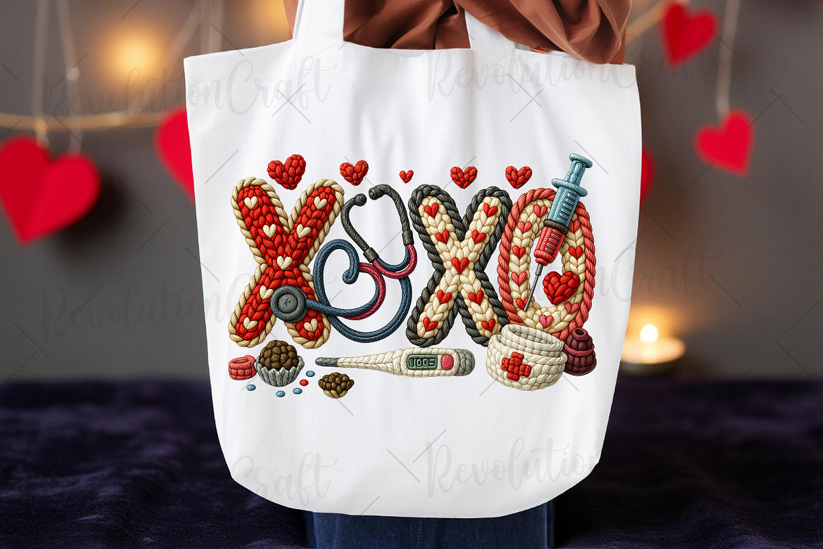 Faux Crochet Valentine XOXO Nurse Pn, an Illustration by OK Design (Photo 2 of 6)