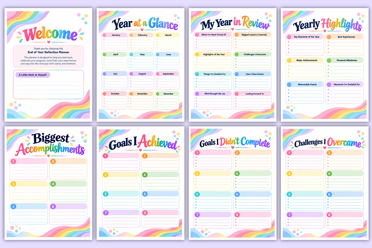 End of Year Reflection Planner, a Stationery Template by Mustafiz (Photo 2 of 4)
