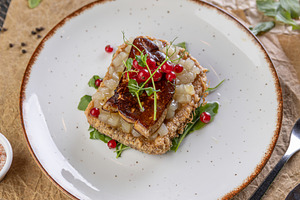 Foie gras toast, a Photo by Grafvision photography
